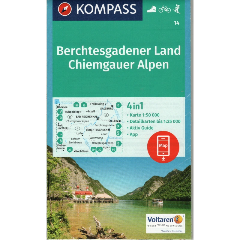 Kompas 14 Berchtesgadener Land, Chiemgauer Alpen 50 000