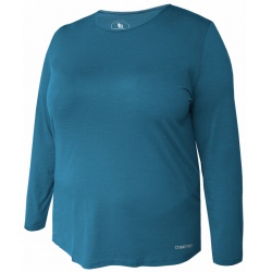 Jitex Krola 881 modroseda damske triko dlouhy rukav Merino vlna nadmerna velikost