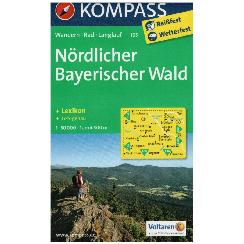 Kompas 195 Nordlicher Bayerischer Wald 50 000