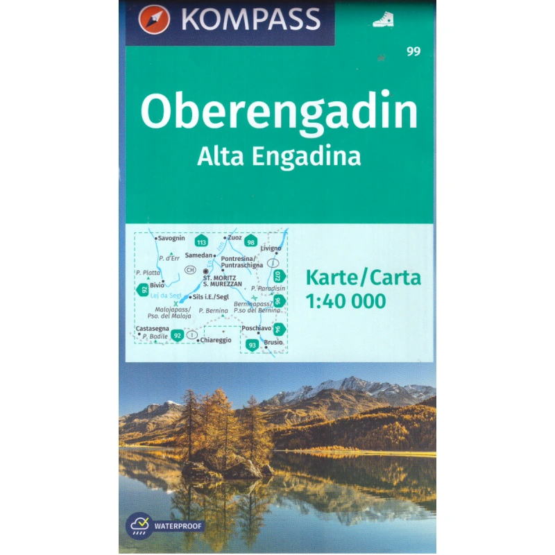 Kompas 99 Oberengadin Alta Engadina 40 000 turisticka mapa