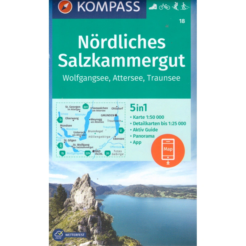 Kompas 18 Nordliches Salzkammergut 50 000