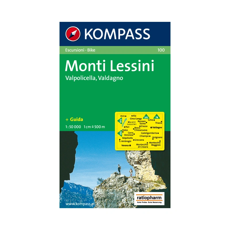 Kompas 100 Monti Lesini, Gruppo della Carega, Recoaro Terme 50 000