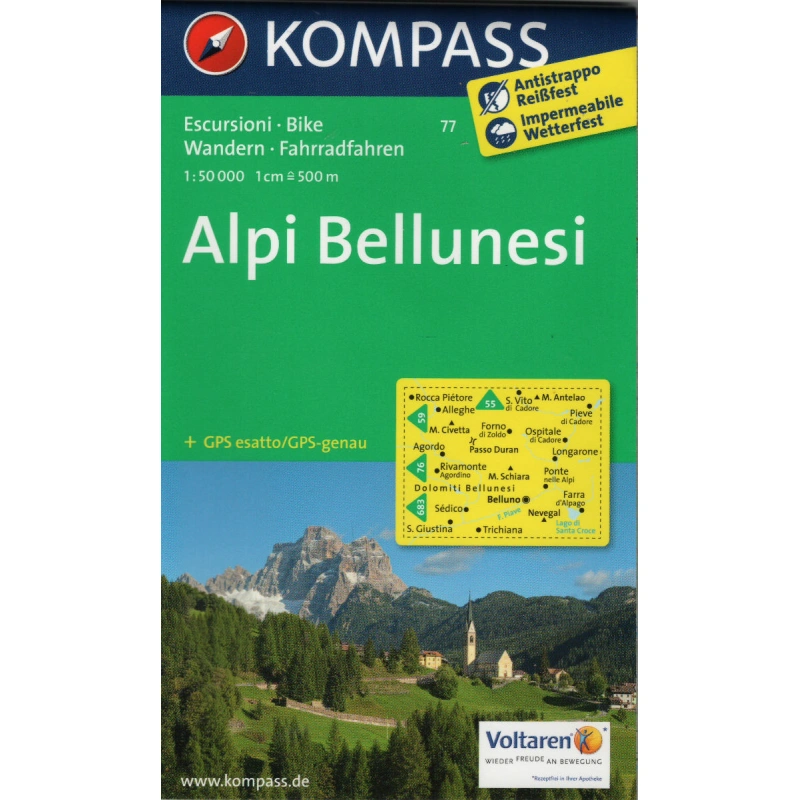 Kompas 77 Alpi Bellunesi 50 000
