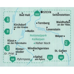 Kompas 70 NP Kalkalpen Ennstal Steyrtal Pyhrn Priel Region 50 000 oblast