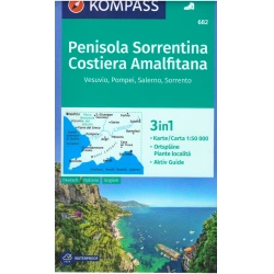 Kompas 682 Penisola Sorrentina, Costiera Amalfitana, Vesuvio, Pompei 50 000