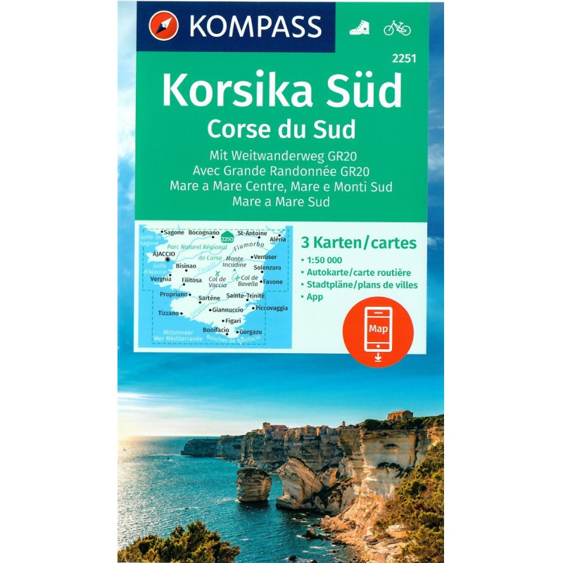 Kompas 2251 Korsika jih 50 000 turisticka mapa
