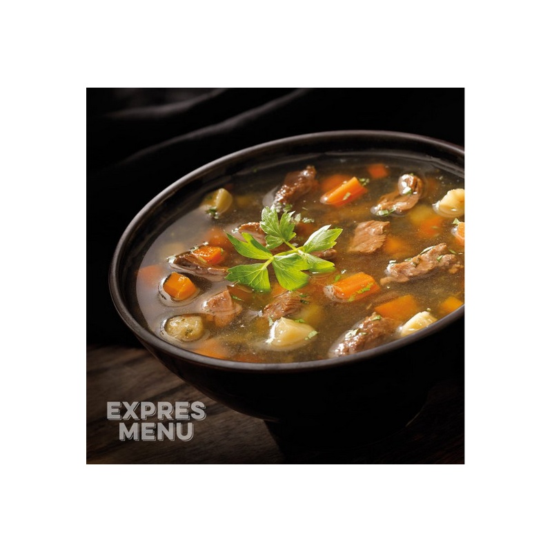 Expres Menu Hovezi vyvar se zeleninou 600g sterilovane jidlo na cesty