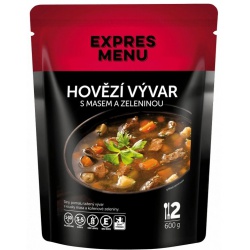 Expres Menu Hovezi vyvar se zeleninou 600g sterilovane jidlo na cesty1