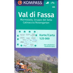 Kompass 686 Val di Fassa, Marmolada, Gruppo di Sella 1:25 000