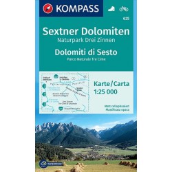 Kompass 625 Sextner Dolomiten/Dolomiti di Sesto 1:25 000 detail