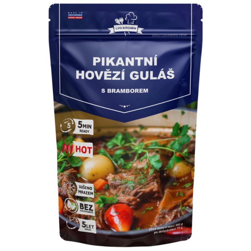 FDC Lyo Pikantni hovezi gulas s bramborem 77g - mrazem susene jidlo 1 porce