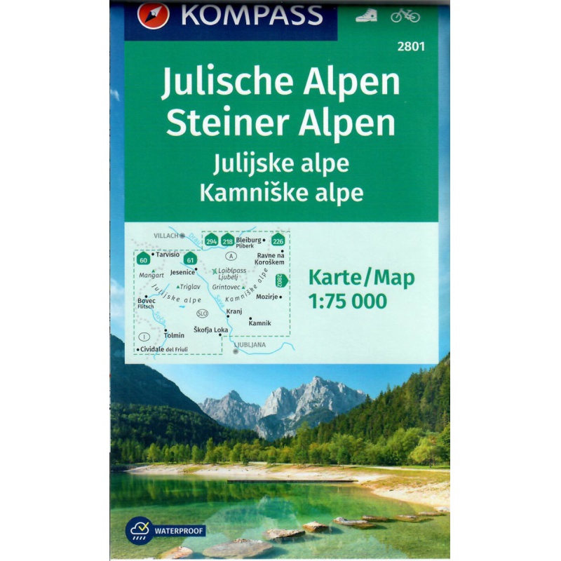 Kompas 2801 Julischen Alpen Steiner Alpen 75 000