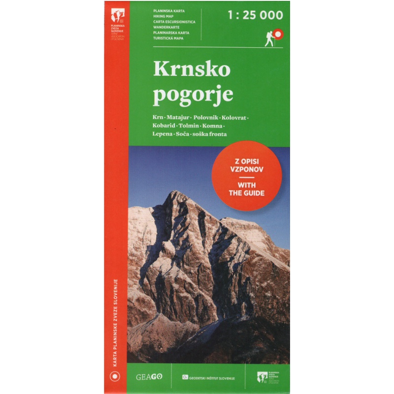Geodetski Krnsko pogorje 25 000 turisticka mapa 25 000 turisticka mapa