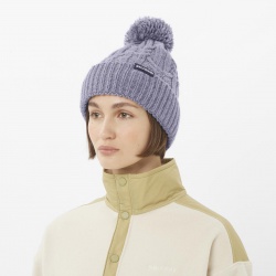 Salomon Ivy Beanie blue granite C26304 damska pletena zimni cepice s vnitrni celenkou 1