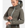 Kilpi Ravia-W tmave zelena WL0129 damska softshellova bunda s odepinaci kapuci 2