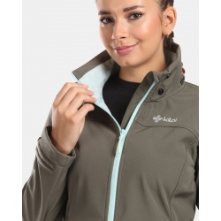 Kilpi Ravia-W tmave zelena WL0129 damska softshellova bunda s odepinaci kapuci 4