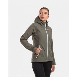 Kilpi Ravia-W tmave zelena WL0129 damska softshellova bunda s odepinaci kapuci 6