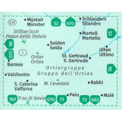 Kompas 72 Ortler Ortles, Cevedale 50 000 oblast