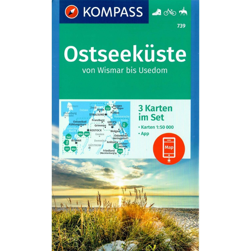 Kompas 739 Ostseekuste  50 000 turisticka mapa