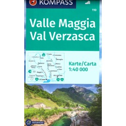 Kompass 110 Valle Maggia, Val Verzasca 1:40 000 turistická mapa