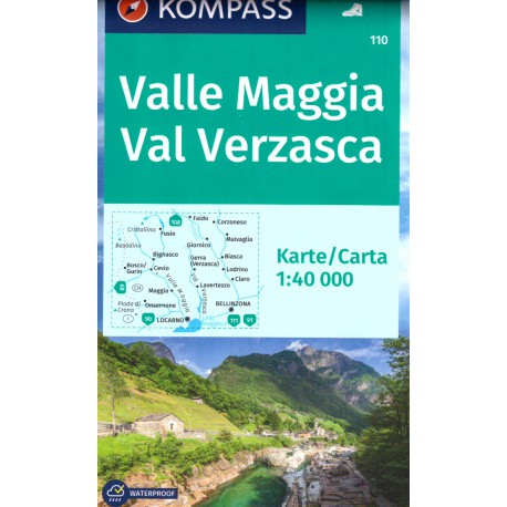 Kompass 110 Valle Maggia, Val Verzasca 1:40 000