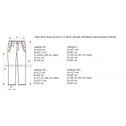 _High Point Road Runner 50 Pants black panske ultralehke nepromokave kalhoty zmereno