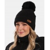 Kilpi Rena W cerna damska pletena zimni cepice s fleecovou podsivkou a bambuli