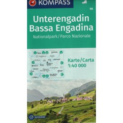 Kompass 98 Unterengadin, Bassa Engadina 1:40 000 turistická mapa
