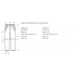 _High Point Road Runner 5.0 Lady Pants black damske ultralehke nepromokave kalhoty zmereno