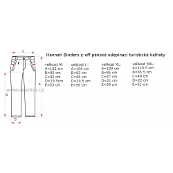_Hannah Binders zip off anthracite panske odepinaci turisticke kalhoty zmereno