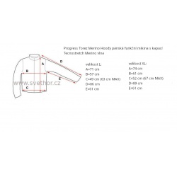 _Progress Torez Merino Hoody cerna panska funkcni mikina s kapuci Merino vlna zmereno