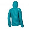 Ocun Tsunami ECO Jacket W green fanfare silver damska lehka perova bunda s kapuci DWR 1