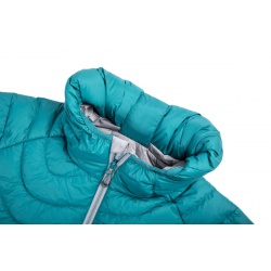Ocun Tsunami ECO Jacket W green fanfare silver damska lehka perova bunda s kapuci DWR 3