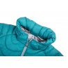 Ocun Tsunami ECO Jacket W green fanfare silver damska lehka perova bunda s kapuci DWR 3