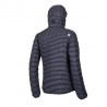Ocun Tsunami ECO Jacket W anthracite silver damska lehka perova bunda s kapuci DWR 1