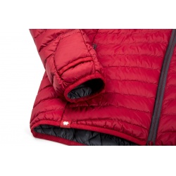 Ocun Tsunami ECO Jacket M red scarlet iron panska lehka perova bunda s kapuci DWR 1
