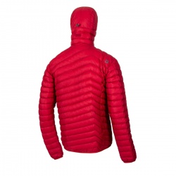 Ocun Tsunami ECO Jacket M red scarlet iron panska lehka perova bunda s kapuci DWR 5