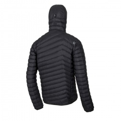 Ocun Tsunami ECO Jacket M black beauty iron panska lehka perova bunda s kapuci DWR 1