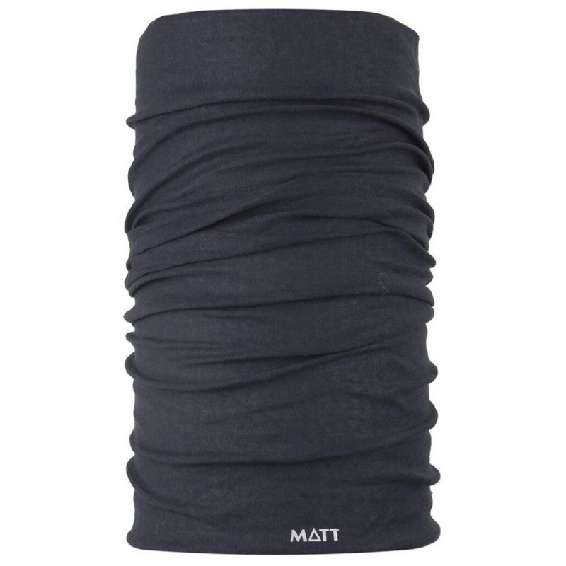 Matt WOOL SCARF Uni black tubus nakrcnik z merino vlny