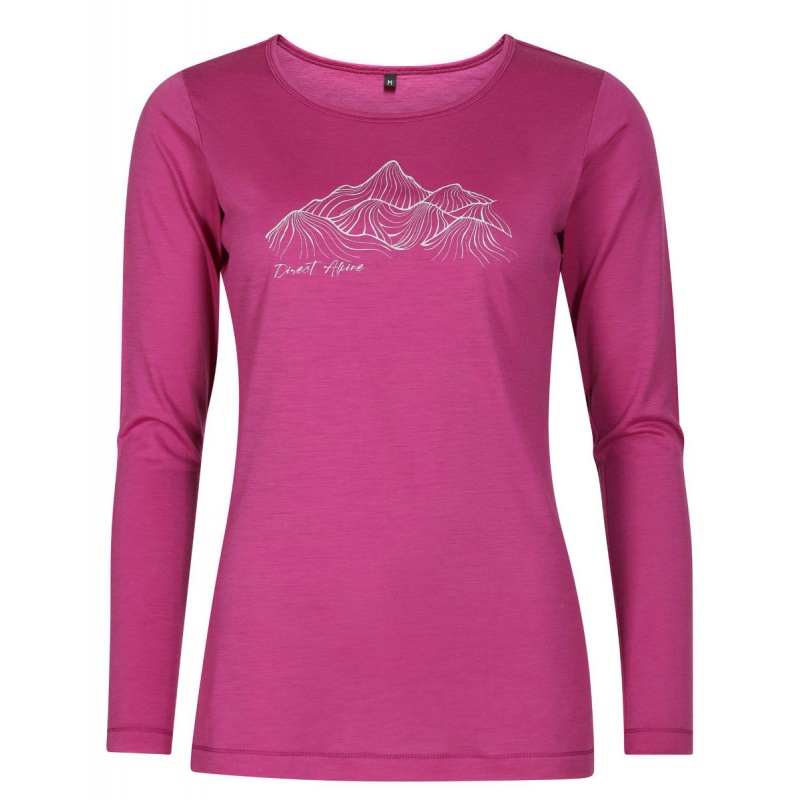 Direct Alpine Furry Long Lady 2.0 orchid (silent hills) damske triko dlouhy rukav Merino
