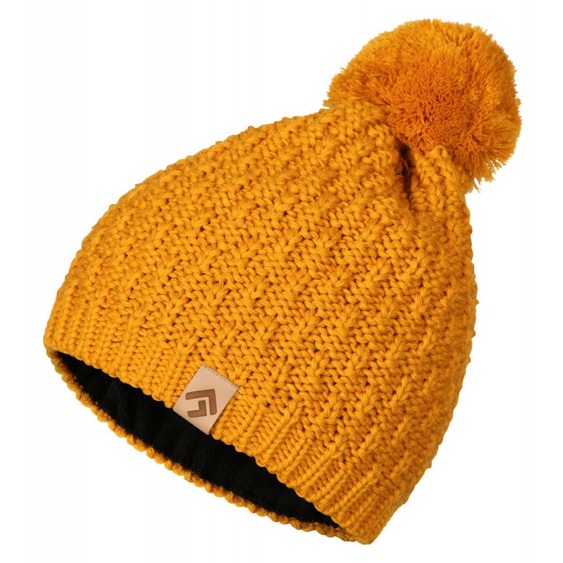 Direct Alpine Mona Lady ochre damska zimni pletena cepice se zateplenim fleecem