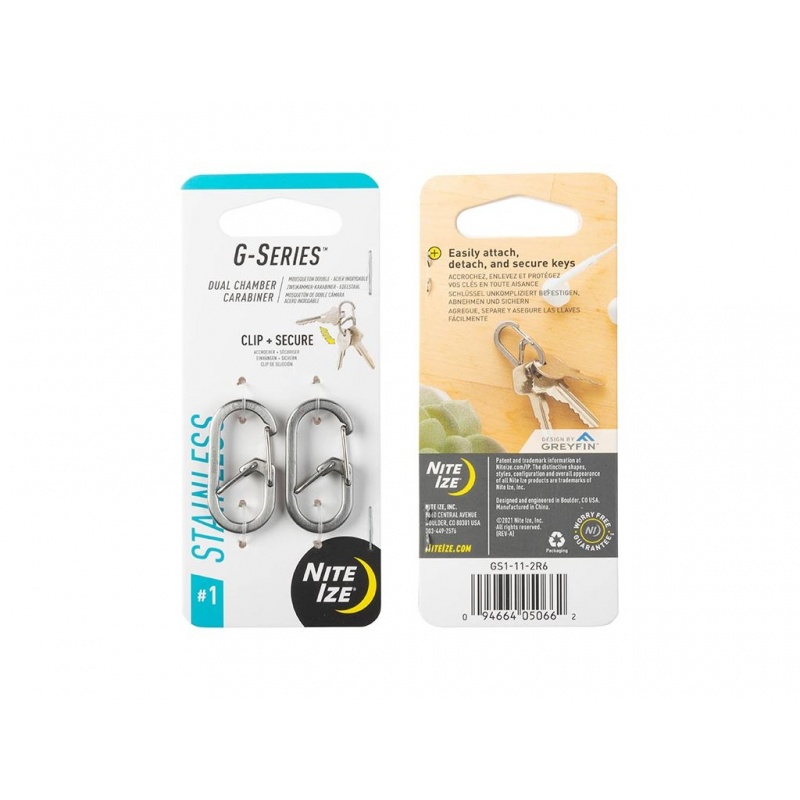 Nite Ize G-series 1 nerezova dvoukomorova karabina GS1-11-2R6