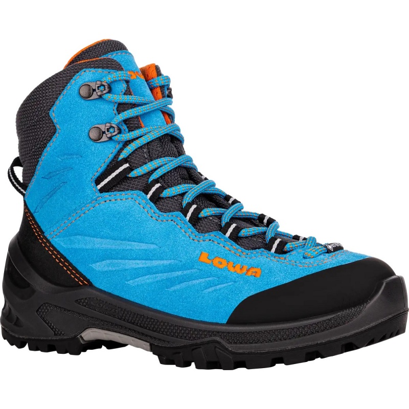 Lowa Cadin GTX Mid Junior turquoise flame detske nepromokave kozene trekove boty