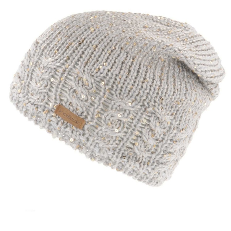 Relax Shine RKH194B damska zimni pletena cepice s bambuli metalicke odlesky