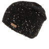 Relax Shine RKH194C cerna damska zimni pletena cepice s bambuli metalicke odlesky