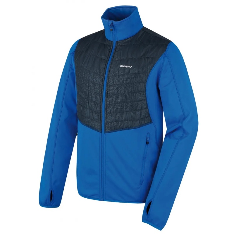 Husky Airy M neonove modra panska funkcni hybridni sportovni mikina / bunda