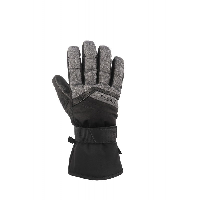 Relax Frost RR25D cerna seda panske zimni vodeodolne lyzarske prstove rukavice
