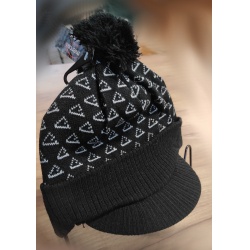 Mercox Zimni pletena cepice s ksiltem cerna se vzorem damska nebo detska darek 1