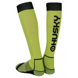 Husky Snow Wool zelena/cerna lyzarske podkolenky Merino vlna
