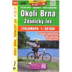 SHOCart 167 Okolí Brna, Ždánický les 1:60 000 cykloturistická mapa